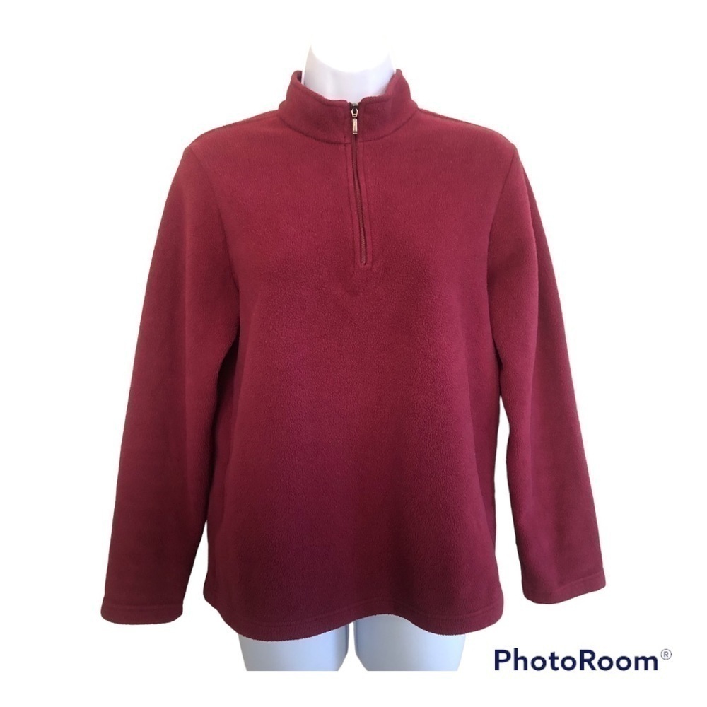 L.L. Bean Women's Cozy Fleece Mock Neck Quarter-Zip Put Sweater Size M